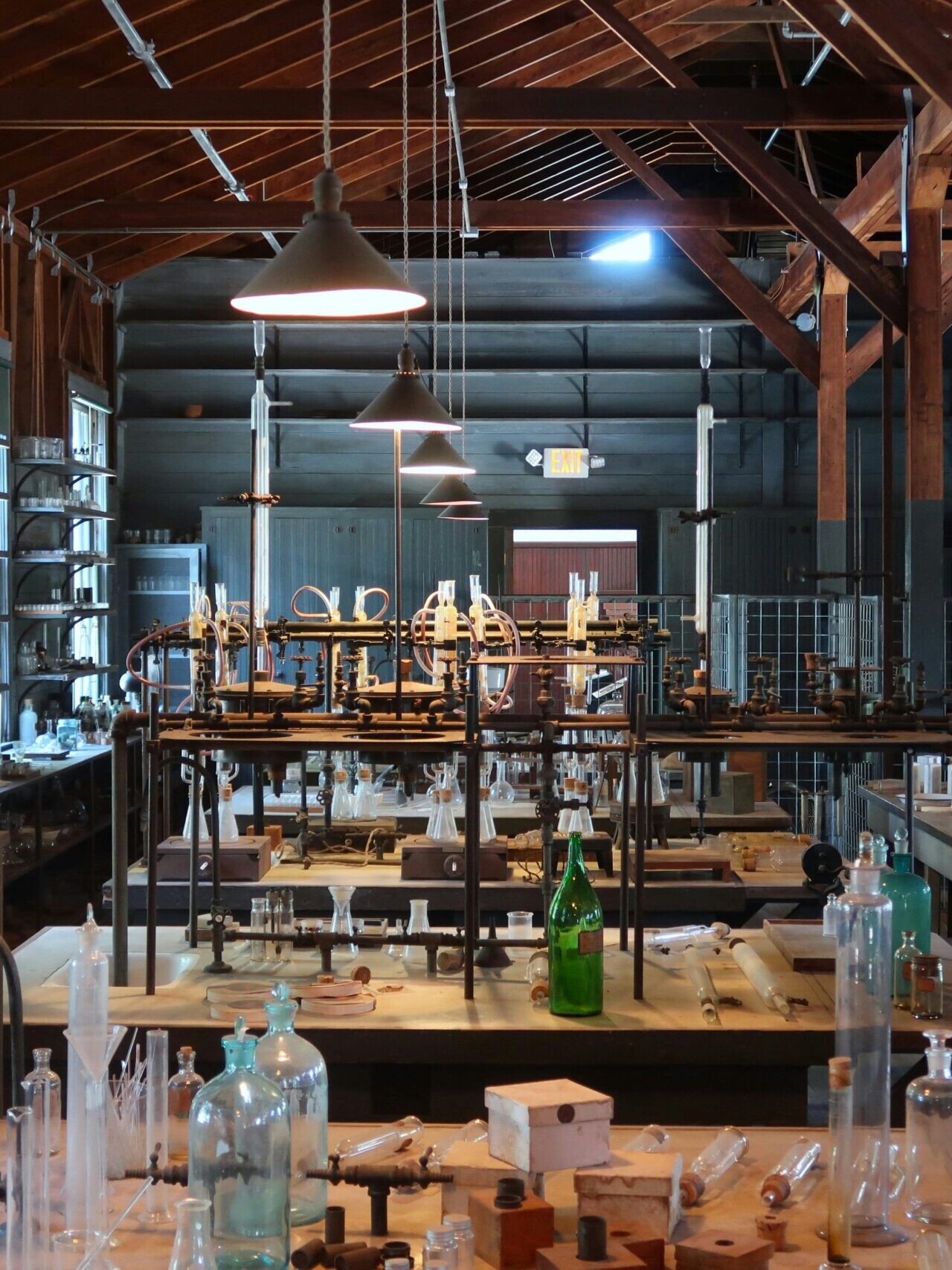 clear drinking glasses on table