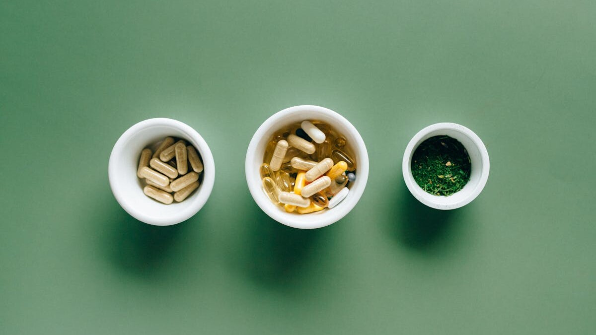 White Ceramic Bowls with Supplements