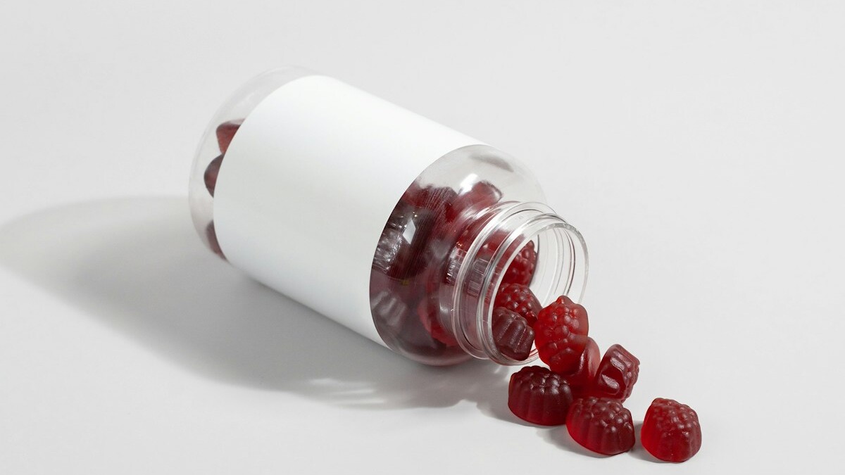 a white and red capsule