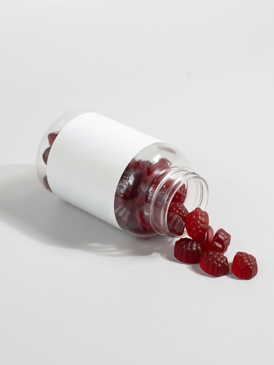 a white and red capsule